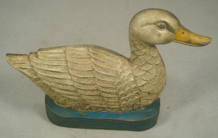 Cast iron doorstop white duck 3c592