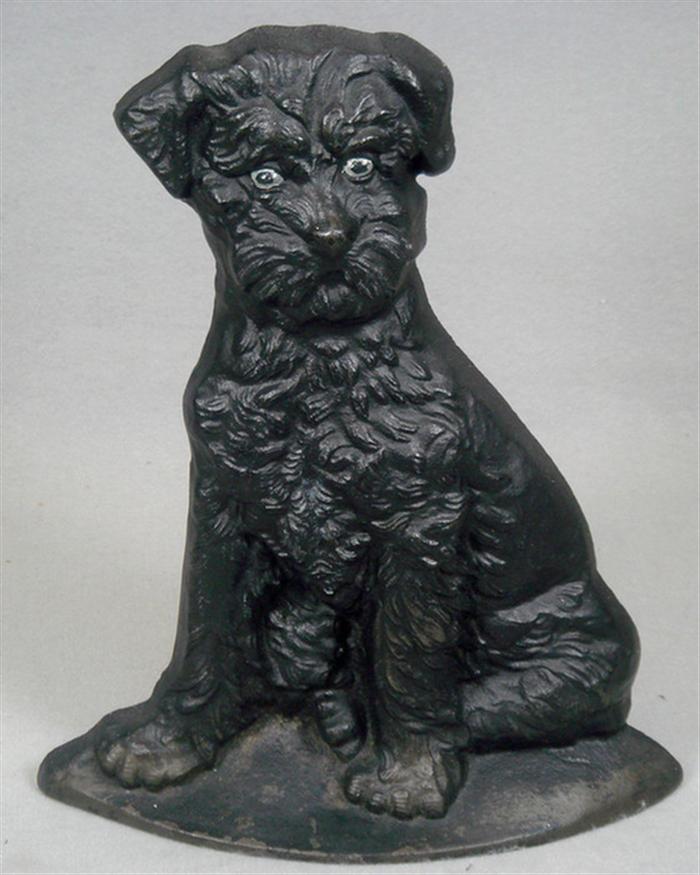 Cast iron doorstop, large black Scottish