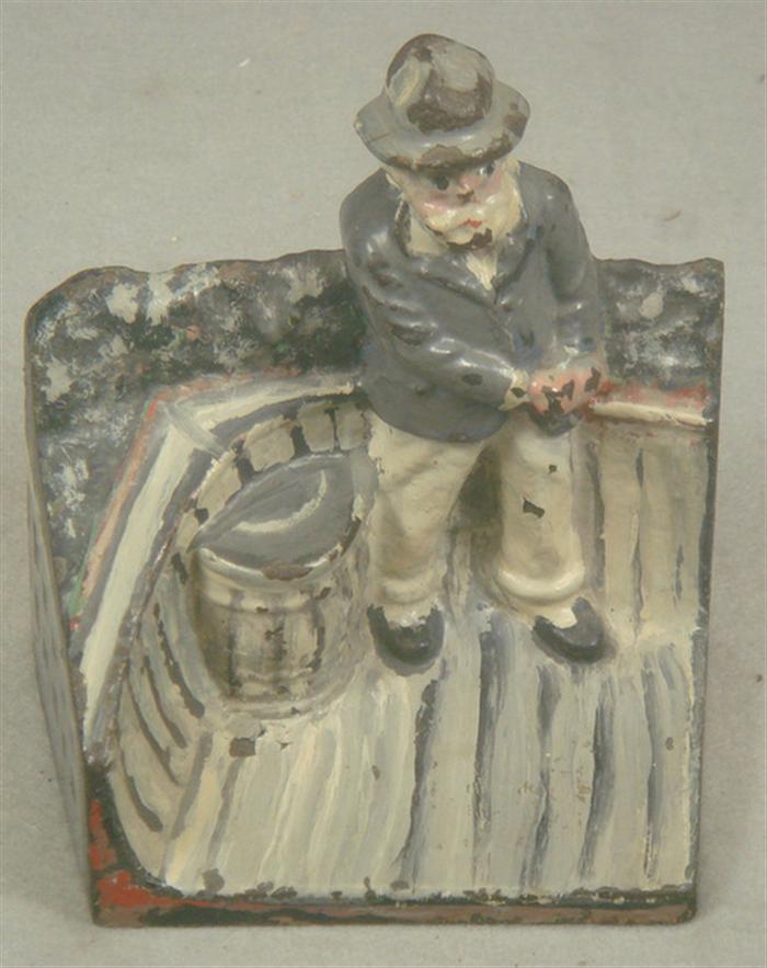 Cast iron doorstop, old man with