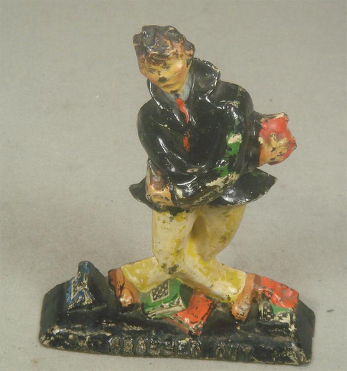 Cast iron doorstop school boy 3c60f