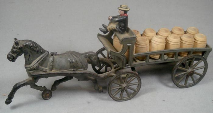 Cast iron toy, horse drawn carriage