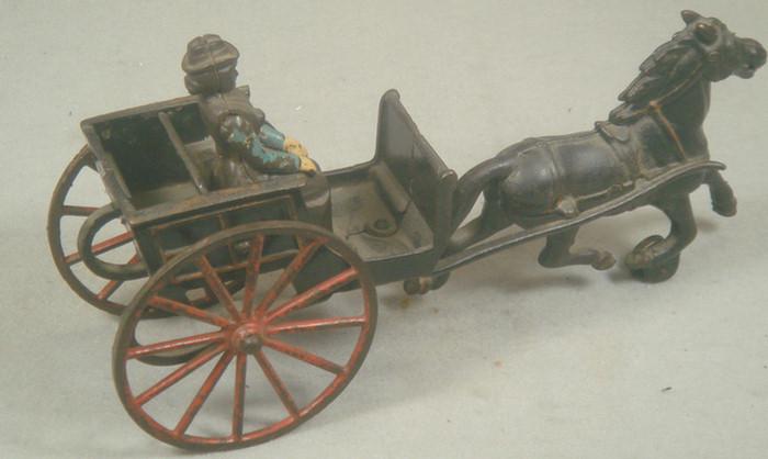 Cast iron toy horse drawn cart 3c641