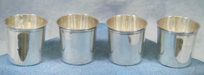 4 French silver liquor cups early 3c664