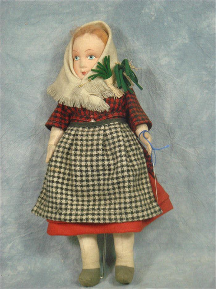 England made Welsh Cloth Doll  3ca56