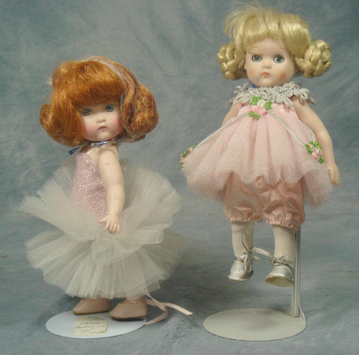 Two Porcelain Ginny Dolls, the one in
