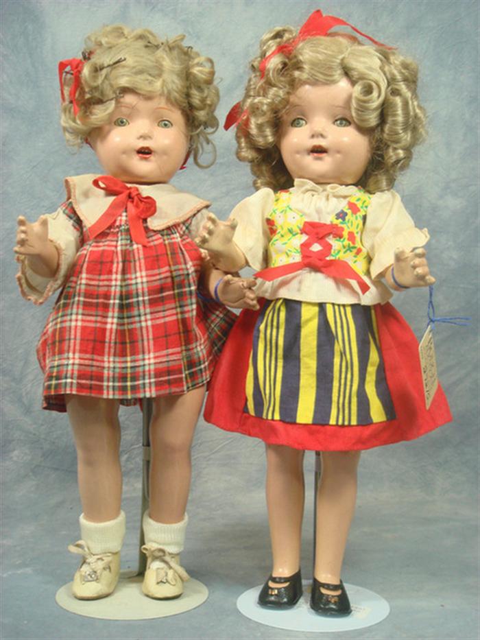 Two 17" composition dolls, all