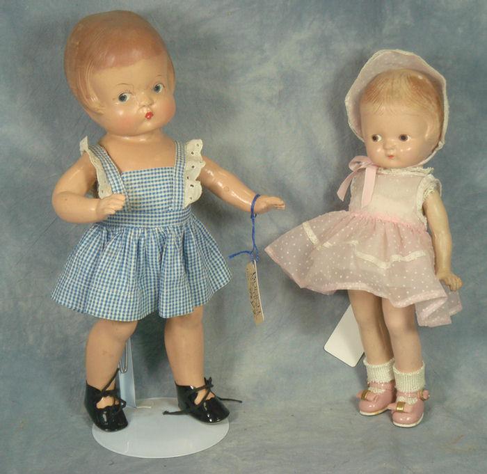 Two unmarked Patsy Dolls all composition  3cb2c