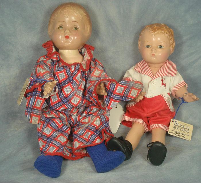 Two Composition Dolls, the one
