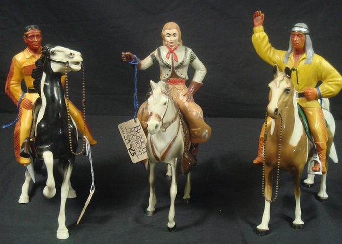 Plastic Cowboy cowgirl and Indian 3cb3e