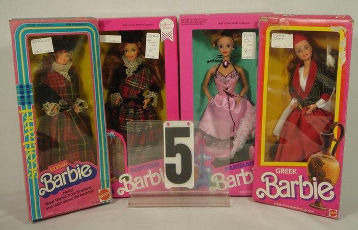 Lot of 4 International Barbie Dolls  3cb44