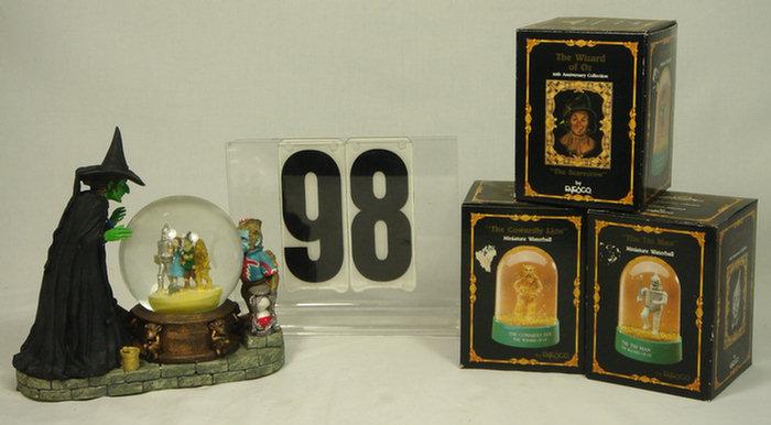 Four Wizard of Oz Snow Globes, 1 is