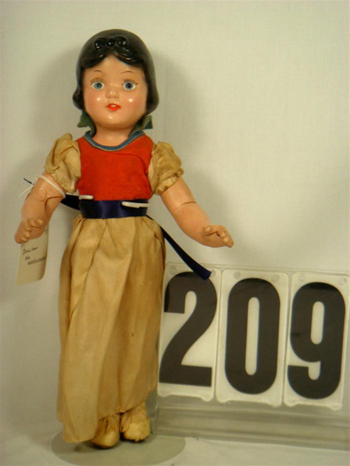 Composition Snow White Doll Unmarked,