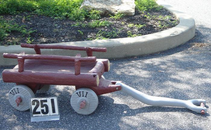 Flinstones wagon, 15 inches tall, 13