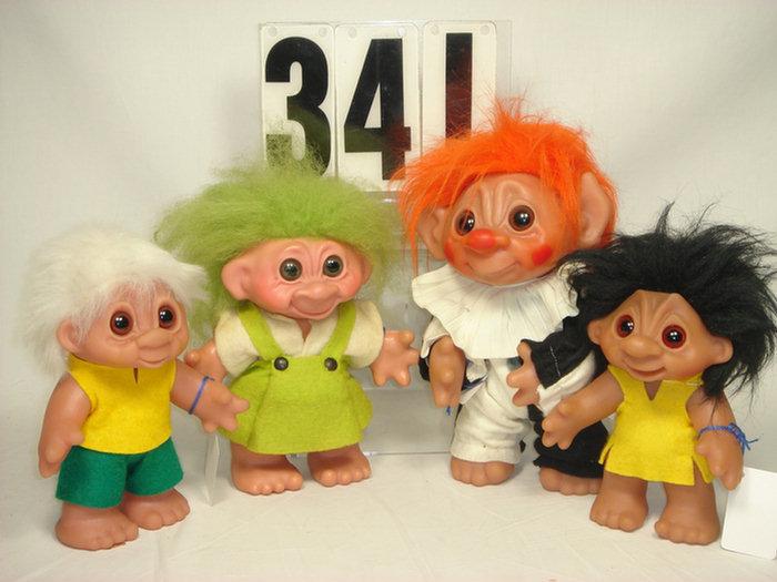 Lot of vintage trolls, 7 to 8 inches