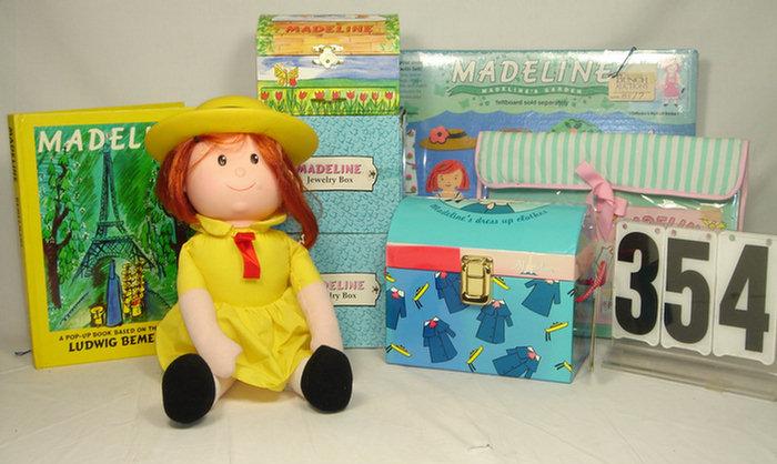 Lot of Madeline items, 15 inch doll