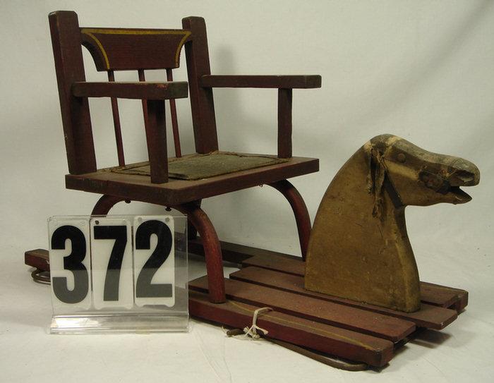Antique Rocking Horse Chair, Wood, 26