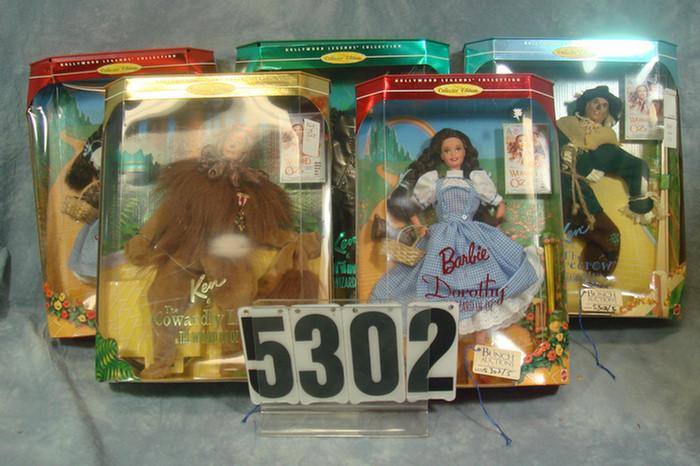5 boxed Wizard of Ozdolls, mint