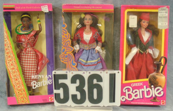 3 MIB Barbie Dolls, Kenya, Italy and