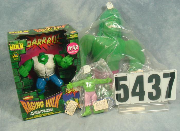 Hulk toy Lot, 1980's marvel Bendy,