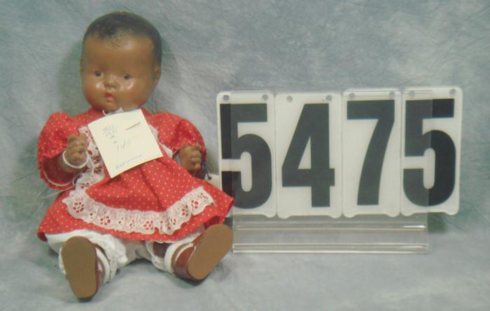 Black composition doll not marked  3c9a1