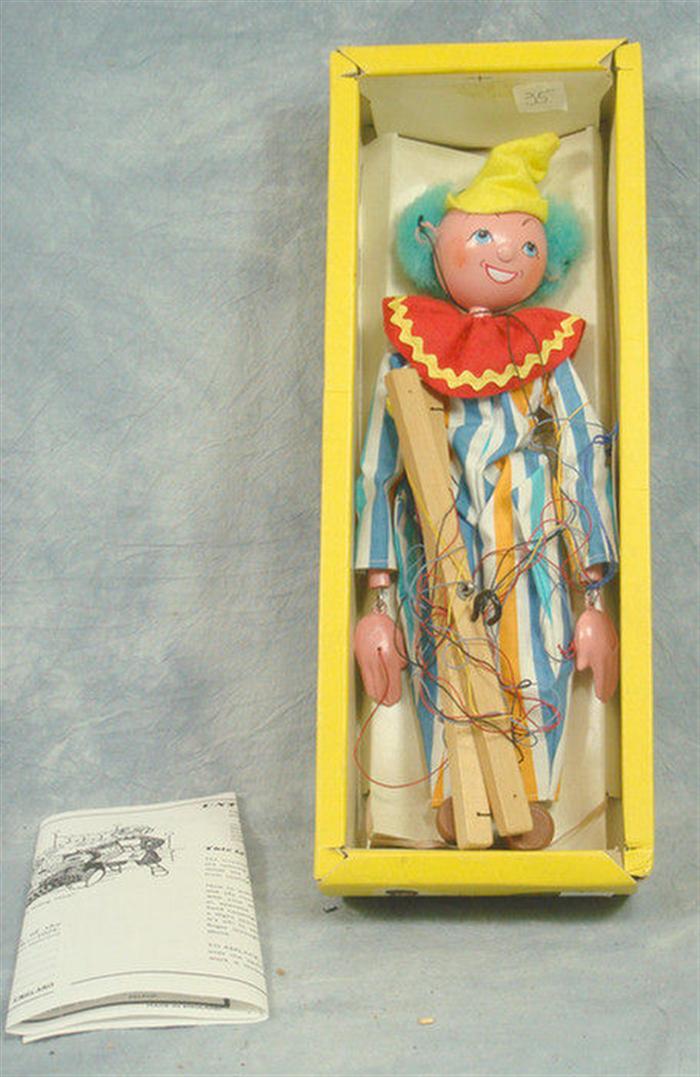 Pellam Clown Puppet 11 inches 3ca29