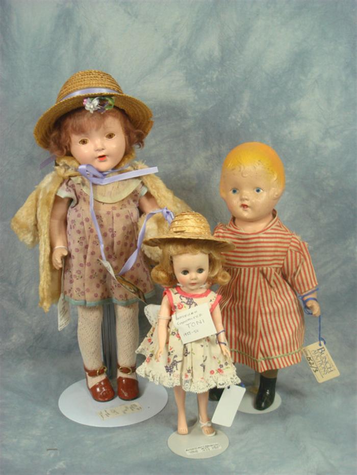 Lot of composition Dolls set of 3ca4f