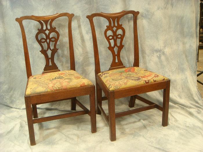 Pair of Mahogany Chippendale side