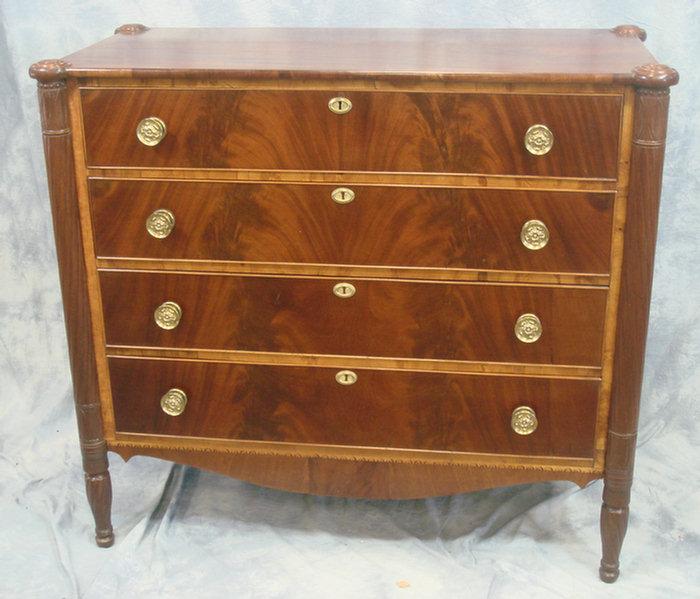 Mahogany NE Sheraton chest with 3ce65