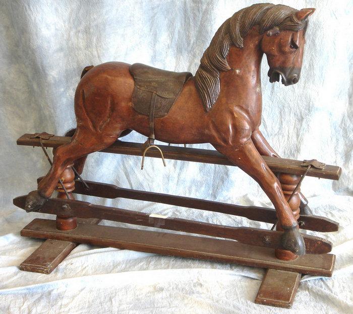 English carved wood gliding horse 3ce75