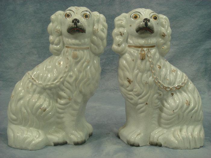 Pr Staffordshire spaniels, white with