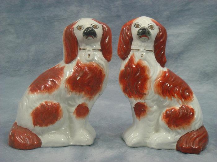 Pr Staffordshire spaniels, rust with