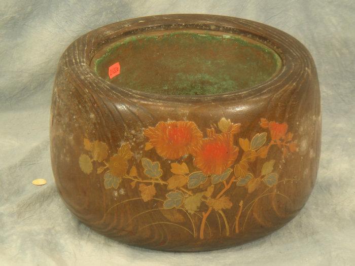 Lacquered oriental soft wood planter