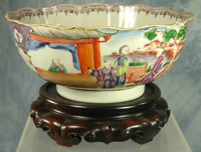 Chinese porcelain bowl, plum crosshatch