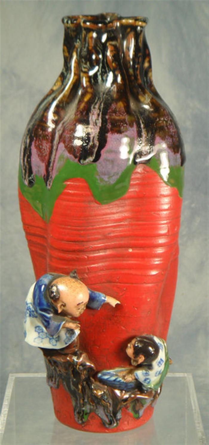 Japanese Sumida Gowa pottery vase,