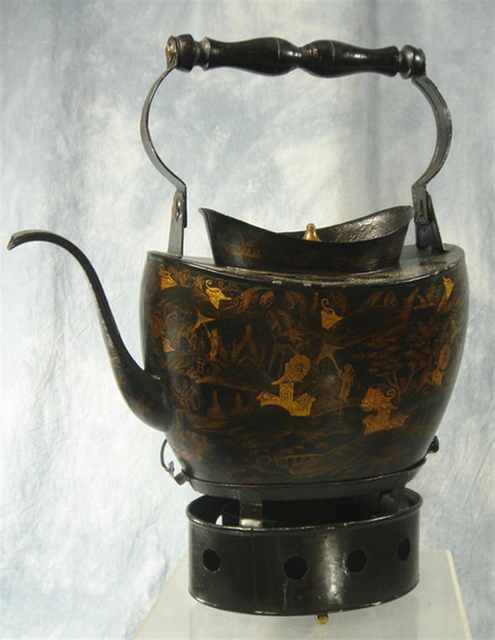 Lacquer decorated tin teapot on 3ceb4