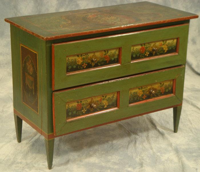 Two drawer Continental painted 3ceba