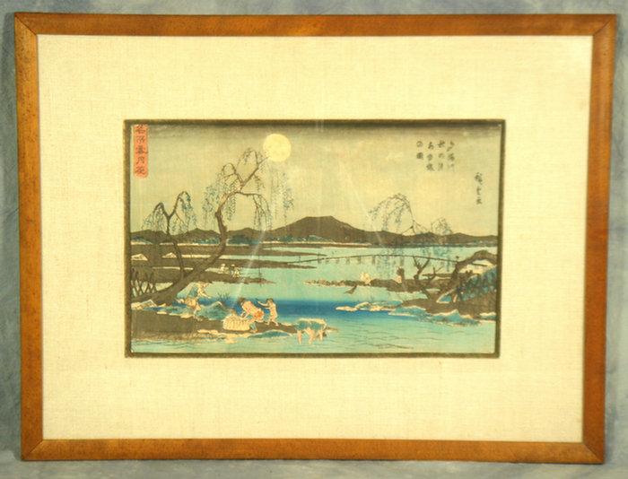 Japanese woodblock print, Moonlit