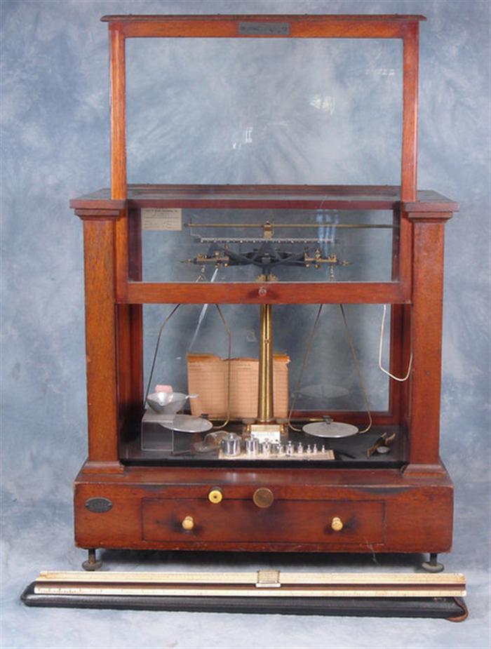 Mahogany cased laboratory scale by Henry