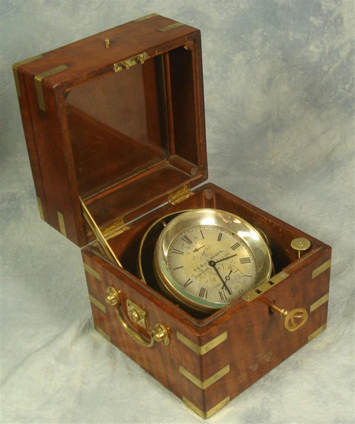Brass bound ships chronometer case  3ceed