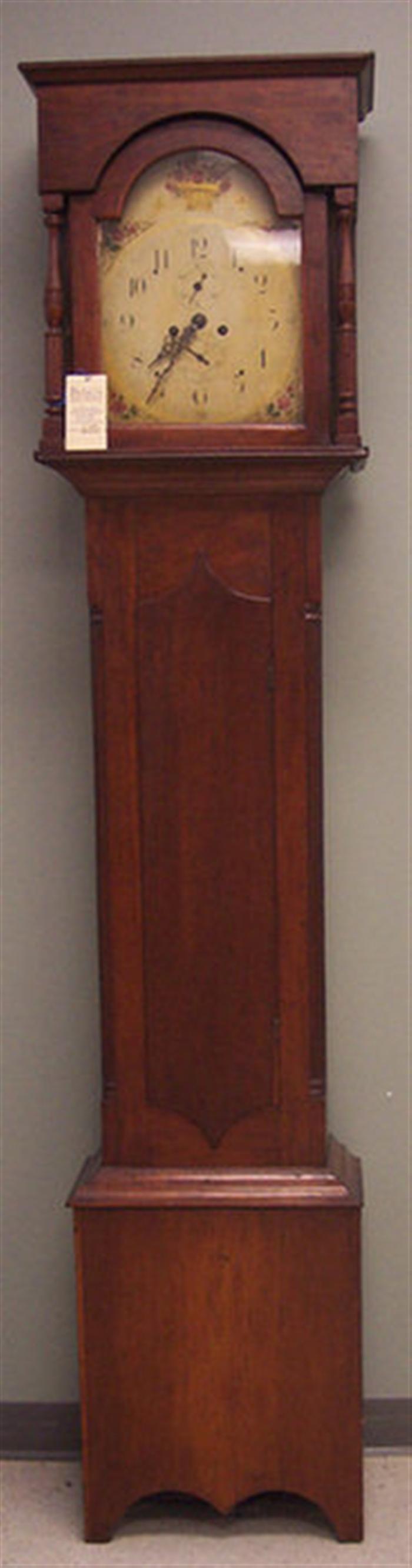 Cherry tall case clock with 8 day brass