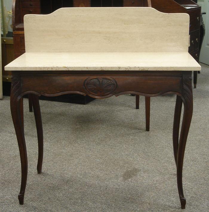 Carved walnut Victorian side table with