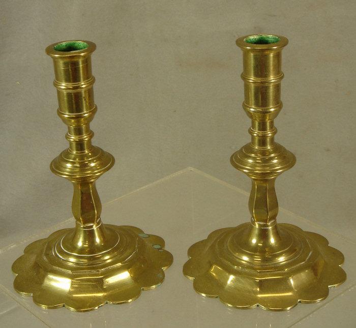 Pr metal base pushup brass candlesticks  3cf18