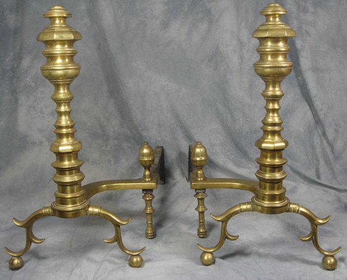 Pr Federal style brass andirons  3cf38