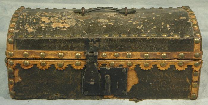 Leather covered document box, Boston