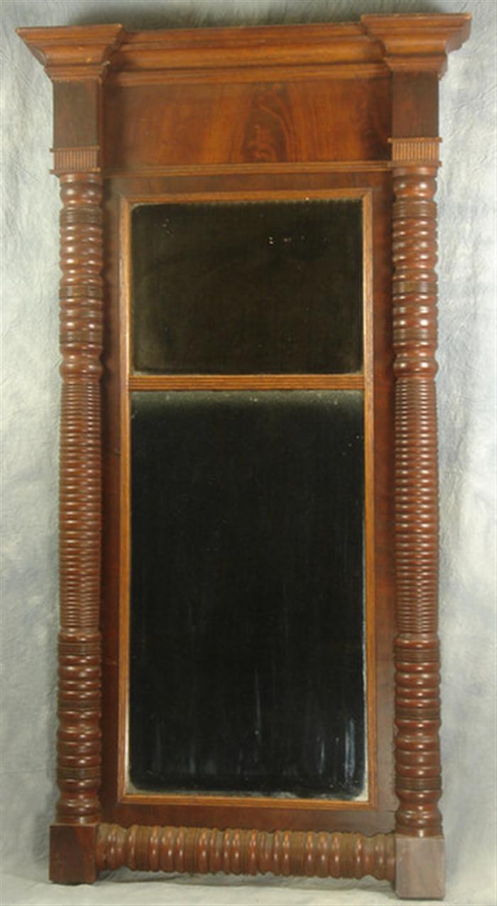 Sheraton mahogany 2 part wall mirror