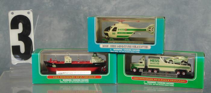 3 Hess Miniature trucks, 2001 Racer