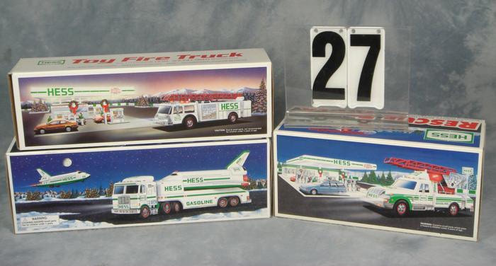 Lot of 3 Hess trucks, years 1989, 1999