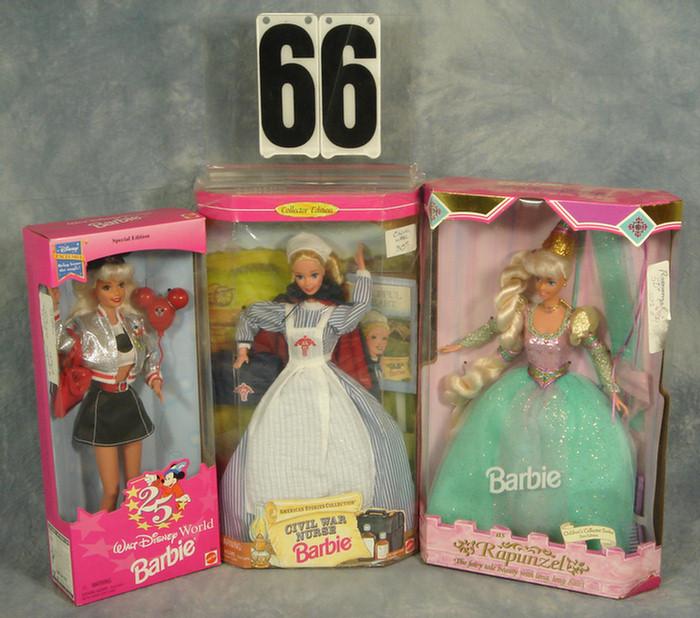 Lot of 3 Barbie Dolls, all mint in original
