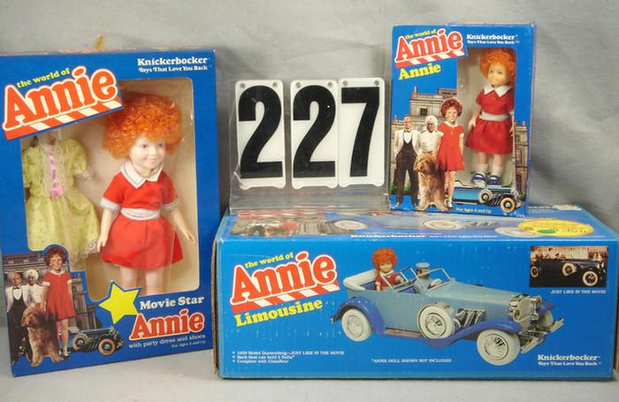 1982 Annie Doll Sets, set of 3,