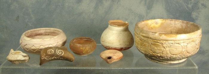 7 pcs Native American pottery,